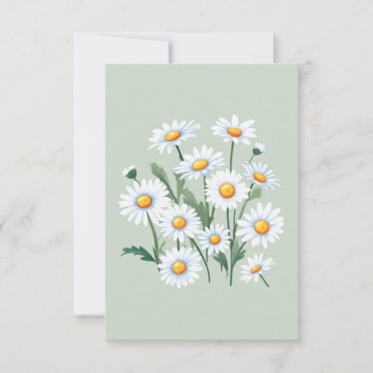 Watercolor Daisy Blume Karte (Vorderseite)