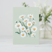 Watercolor Daisy Blume Karte (Stehend Vorderseite)