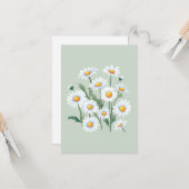 Watercolor Daisy Blume Karte (Vorderseite/Rückseite Beispiel)