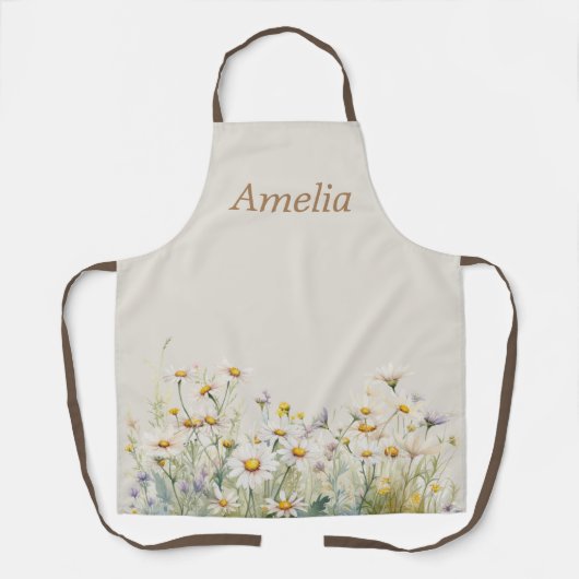 Watercolor Daisy Blume Schürze (Vorderseite)