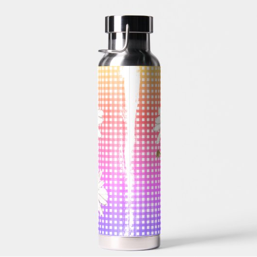 Watercolor Daisy Bouquet on Gingham Trinkflasche (Rechts)