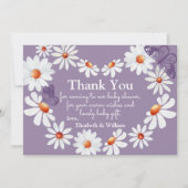 Watercolor Daisy & Butterfly Babydusche Vielen Dan Dankeskarte (Vorderseite)