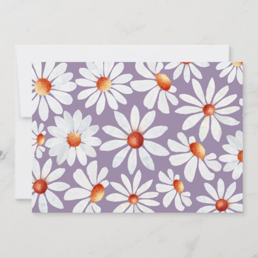 Watercolor Daisy & Butterfly Babydusche Vielen Dan Dankeskarte (Rückseite)