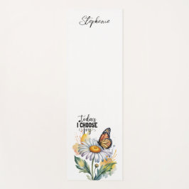 Watercolor Daisy Butterfly Inspirational Yoga Mat Yogamatte