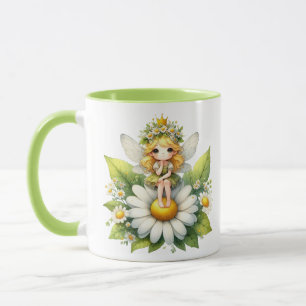 Watercolor Daisy Fairy Tasse