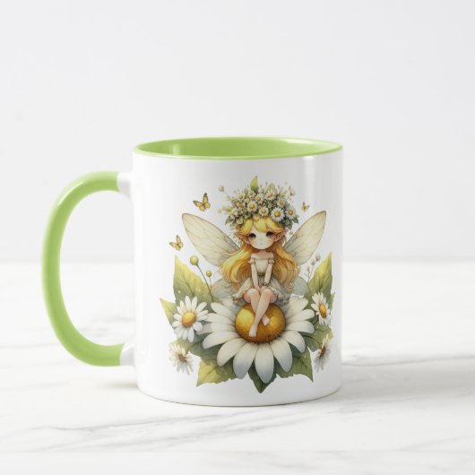 Watercolor Daisy Fairy Tasse (Links)