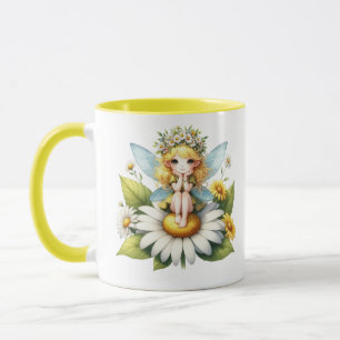 Watercolor Daisy Fairy Tasse
