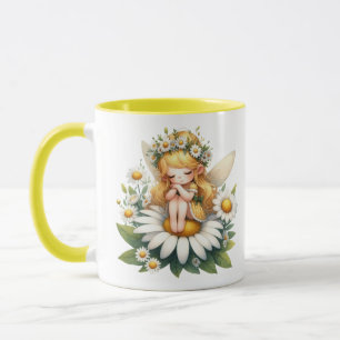 Watercolor Daisy Fairy Tasse