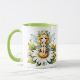 Watercolor Daisy Fairy Tasse