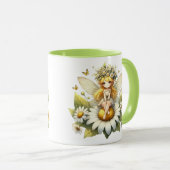 Watercolor Daisy Fairy Tasse (VorderseiteRechts)