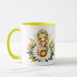 Watercolor Daisy Fairy Tasse
