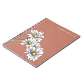 Watercolor Daisy Floral Boho Christmas Gift Notizblock (Linke Seite)