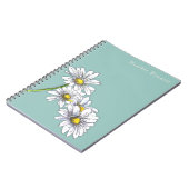 Watercolor Daisy Floral Boho Christmas Gift Notizblock (Linke Seite)