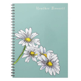 Watercolor Daisy Floral Boho Christmas Gift Notizblock
