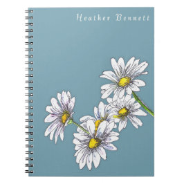 Watercolor Daisy Floral Boho Christmas Gift Notizblock