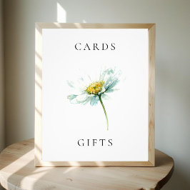 Watercolor Daisy Floral Wedding Cards & Gifts Sign Fotodruck