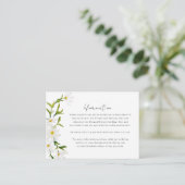 Watercolor Daisy Floral Wedding Information Card Begleitkarte (Stehend Vorderseite)