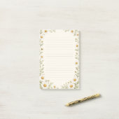Watercolor-Daisy-Garten-liniert  Post-it Klebezettel (Auf Schreibtisch)