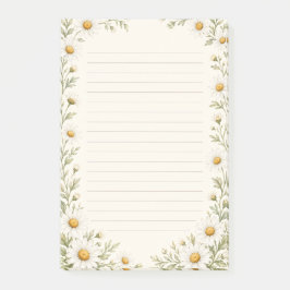 Watercolor-Daisy-Garten-liniert Post-it Klebezettel