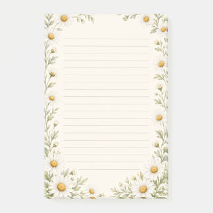 Watercolor-Daisy-Garten-liniert  Post-it Klebezettel