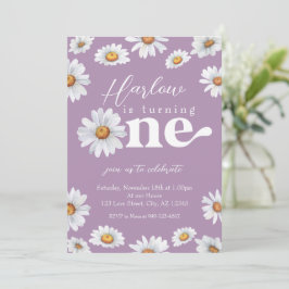Watercolor Daisy One Girl's erste Geburtstagsinvit Einladung