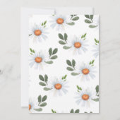 Watercolor Daisy One Girl's first Birthday Einladung (Rückseite)