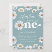 Watercolor Daisy One Girl's first Birthday Einladung (Vorderseite)