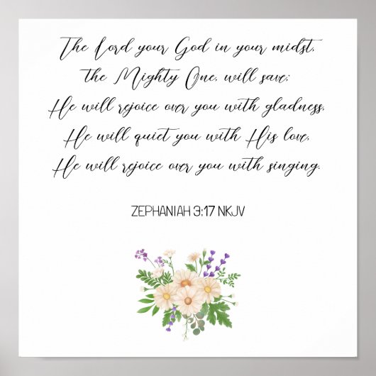 Watercolor Daisy Scripture Poster (Vorne)