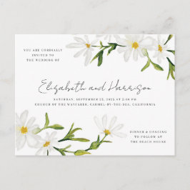 Watercolor Daisy Wedding Einladung Postkarte