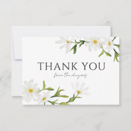 Watercolor Daisy Wedding Floral Danke Karte