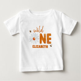 Watercolor Daisy Wild Ein 1. Geburtstag Mädchen Na Baby T-shirt