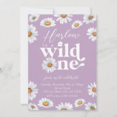 Watercolor Daisy Wild One Girl's first Birthday Einladung (Vorderseite)
