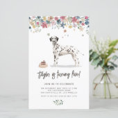 Watercolor Dalmatian Dog Birthday Invitation (Stehend Vorderseite)