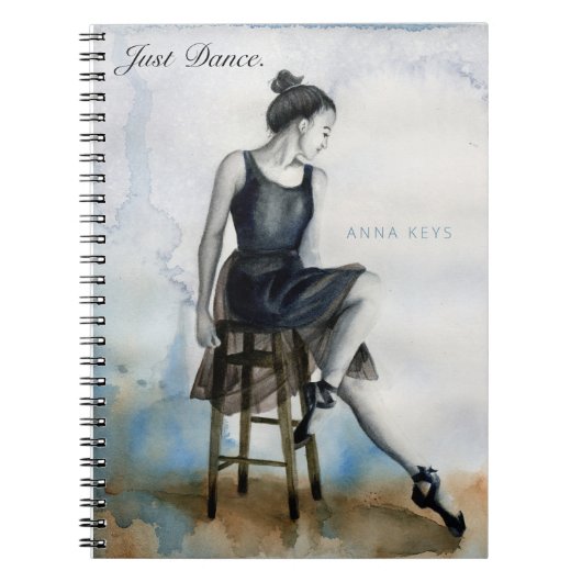 Watercolor Dancer Notebook personalisieren Ballet Notizblock (Vorderseite)