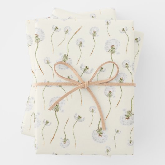 Watercolor Dandelion Flowers Seamless Pattern Geschenkpapier Set (Beispiel)