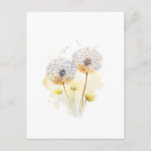 Watercolor Dandelion Wedding Guest Details Begleitkarte (Rückseite)