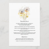 Watercolor Dandelion Wedding Menükarte (Rückseite)