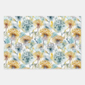 WATERCOLOR DANDELIONS AUTUMN FLORAL GIFT GESCHENKPAPIER SET (Vorderseite)