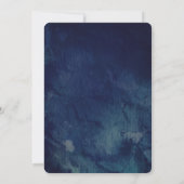 Watercolor Dark Blue Greenerity Einladung zur Hoch (Rückseite)