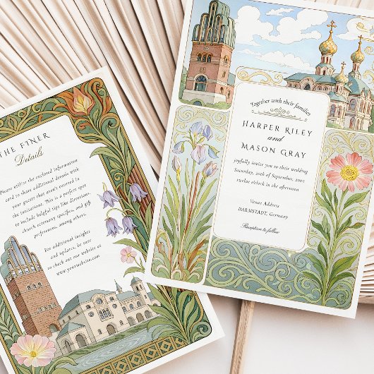 Watercolor Darmstadt Wedding Einladung