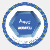 Watercolor David Stars Personalisiert Runder Aufkleber (Vorderseite)