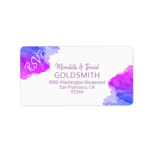 Watercolor-Davidsstern Schläger Mitzvah Adressaufkleber