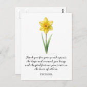 WATERCOLOR DECEMBER NARCISUSS BIRTH FLOWER  POSTKARTE (Vorne/Hinten)