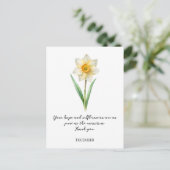 WATERCOLOR DECEMBER NARCISUSS BIRTH FLOWER POSTKARTE (Stehend Vorderseite)
