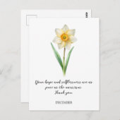 WATERCOLOR DECEMBER NARCISUSS BIRTH FLOWER POSTKARTE (Vorne/Hinten)