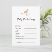 Watercolor Deer White Baby Shower Predictions Game (Stehend Vorderseite)