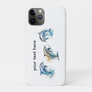 Watercolor-Delfin-Trio, individuell anpassbar Case-Mate iPhone Hülle