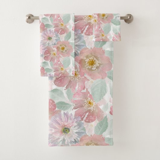 Watercolor delikate Blume. Badhandtuch Set (Insitu)