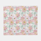 Watercolor delikate Blume. Fleecedecke (Vorderseite (Horizontal))