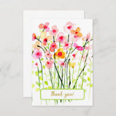 Watercolor delikate Wildblumen. Vielen Dank Dankeskarte (Vorne/Hinten)